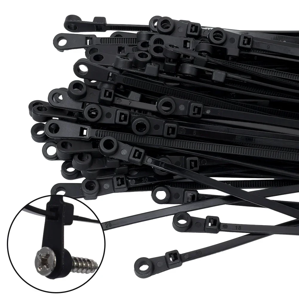 Screw Hole Cable Ties 100/1000Pcs Reusable Fixed Nylon Cable Ties Self-locking Cord Straps Fastening Loop Office Organizer nylon cable ties,cable ties,cable tie,nylon zip ties