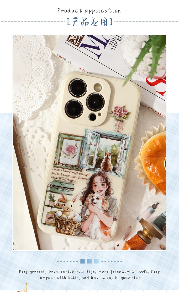 JIANQI 20 Stück PET gestanzte Aufkleber Buch Mädchen Haustier Kaffee Dekorative handgemachte Scrapbooking Material Tagebuch Album Bastelbedarf – Detail 11