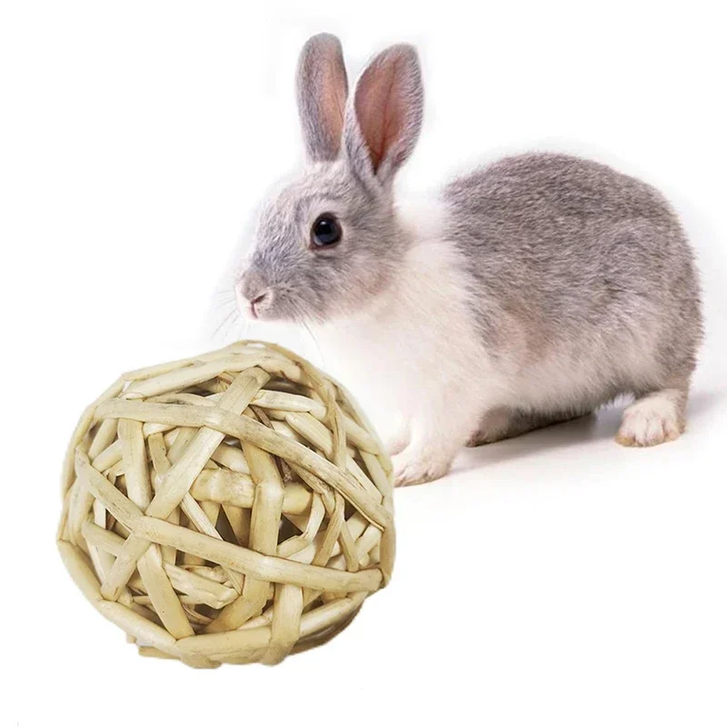 Pet Chew Toys 10 Styles 7CM Chewing Braided Ball Guinea Pig Rabbit Hamster Small Animal Play Interactive Natural Grass Ball