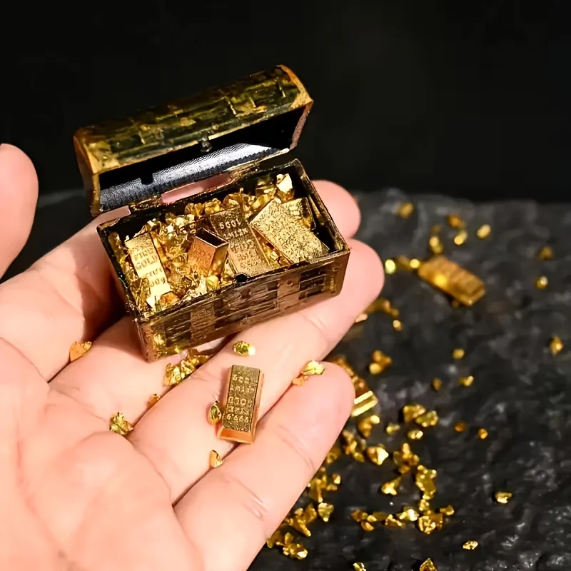 Ultra-Realistic Mini Gold Bar Simulated Ingots - DIY Ornament Accessories, Solid Material (50/100pcs)