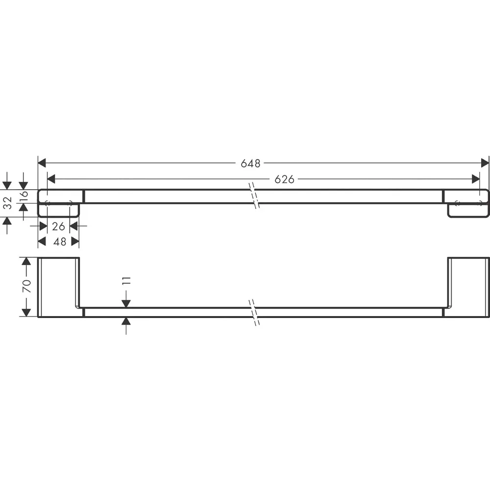 AddStoris -Bath Rail -Towel Bar, Practical and elegant, wall mounted according to，Has security continuity，Matte Black