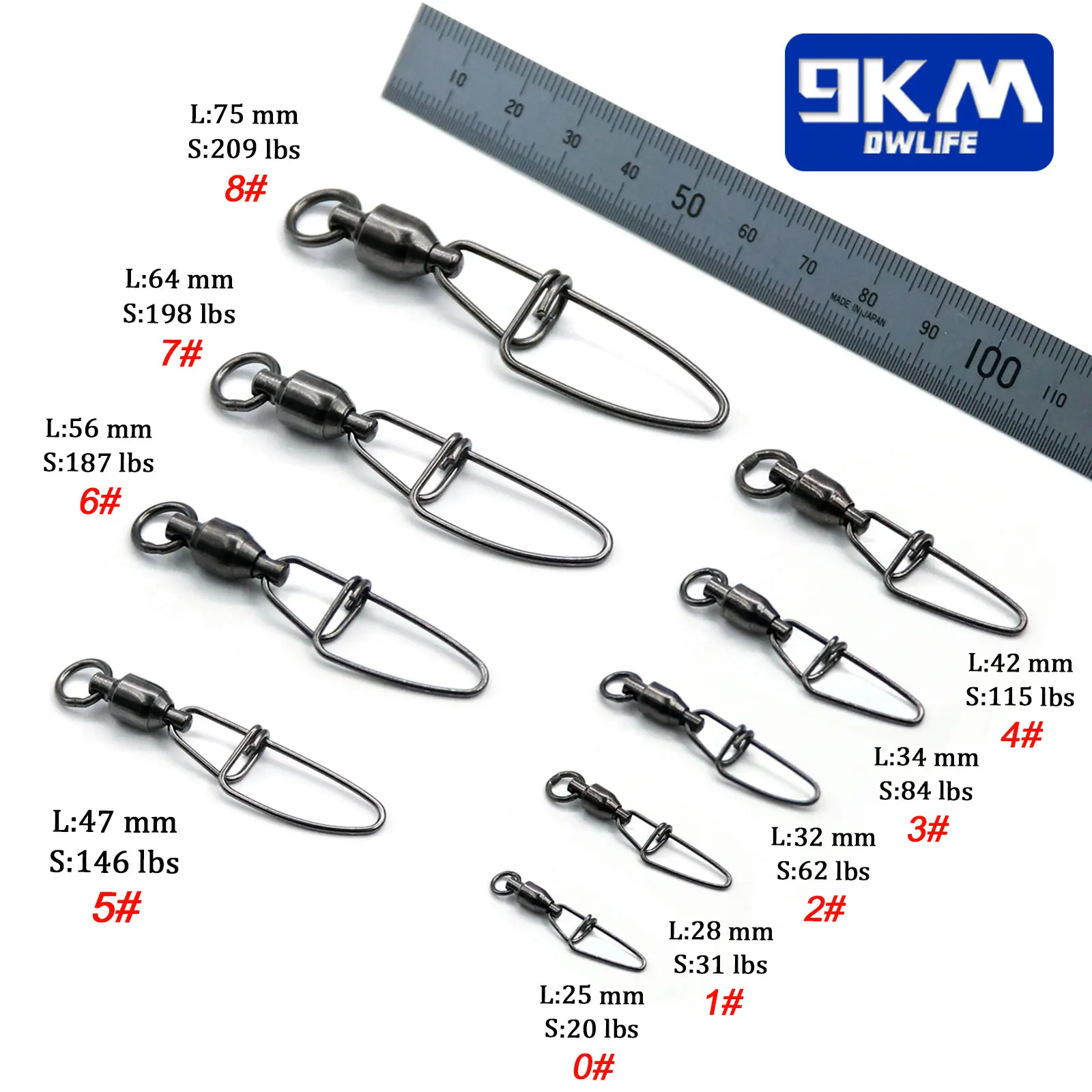 Kit di connettori a scatto per attrezzatura da pesca con anelli divisi