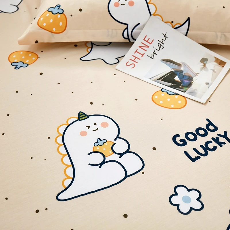 Cartoon Style Fitted Sheet Pure Cotton Bed Sheets Adults Kids Room Mattress Cover Printed Bed Linen 매트리스커버 (No Pillowcase) 5