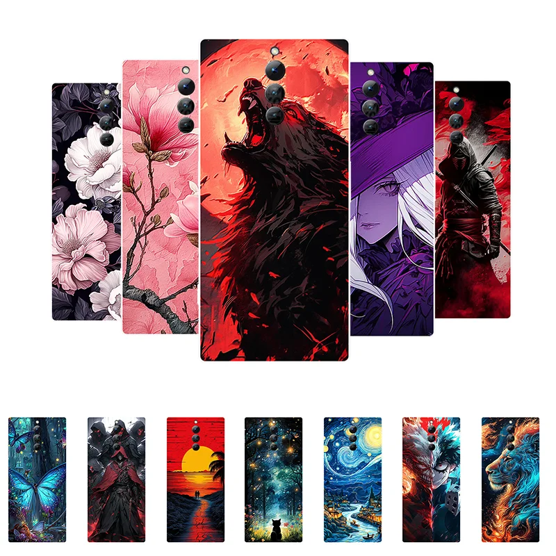 Per Red Magic 8S Pro Case Flowers Wolf Cover Morbida In Silicone Per Nubia Red Magic 8S Pro Plus Coque Red Magic8S Pro + Fundas