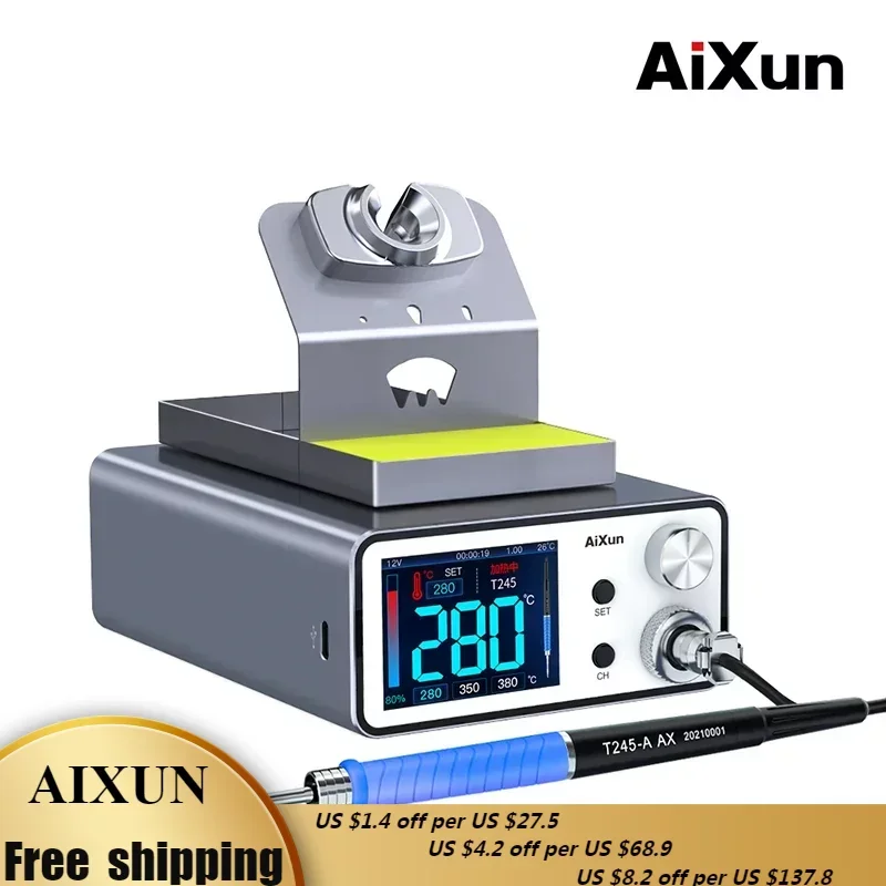 

AIXUN T3AS 200W Soldering Station With Electreic Soldering Iron T245 Handle For Mobile Phone SMD BGA Repair Tools