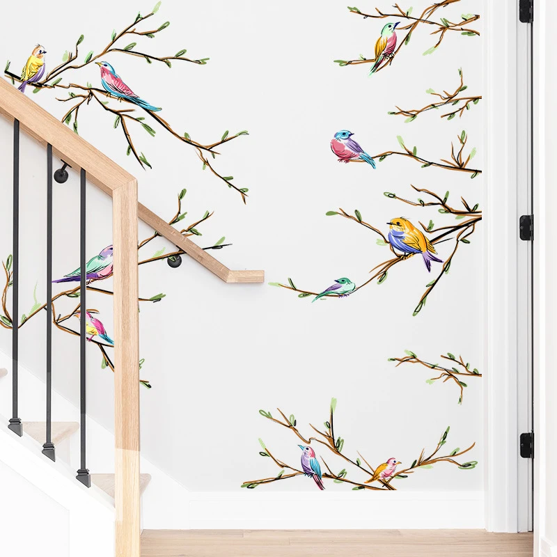 

Creative 3D Tree Branch Bird Wall Wall Art Sticker Home Decoration Decals Mural for Bedroom Living Room Background Wall