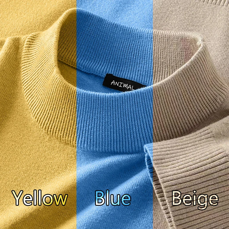 Animal Game 3 Pack Mens Mock Neck Casual Sweater Half Turtleneck Pullovers Sweaters Knitwear Men's Cold Blouse Spring Outwear