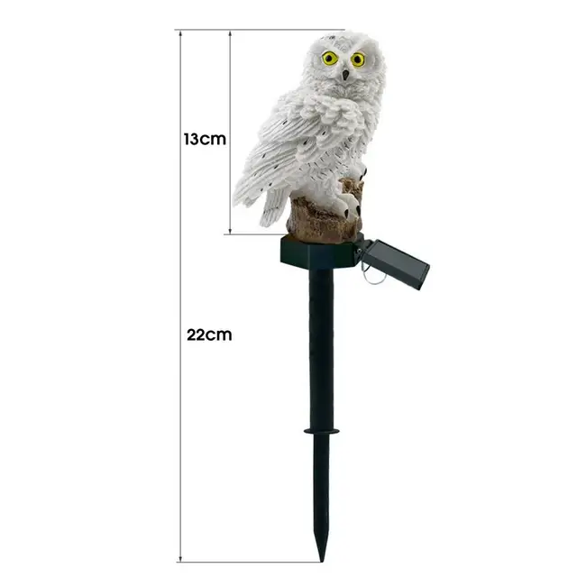 Ip44 Vízálló Bagoly Gyeplámpa Tét Dekoratív Gyanta Napenergia Led Tájlámpa Külső Éjszakai Könnyű Kerti Dekoráció Kültéri - Image 6