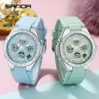 SANDA Top Brand New Lady Luxury Ms LED Digital Sport Watch Leisure Fashion Quartz Watch Women Girl Military 50M Waterproof Watch 1