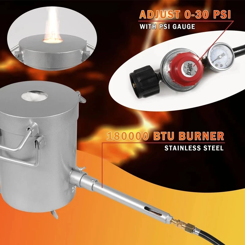 TM 28LB/12.8KG Stainless Steel Gas Propane Melting Furnace Deluxe Kit with  Crucible and Tongs Stainless Steel Body Up to 1482°C - AliExpress