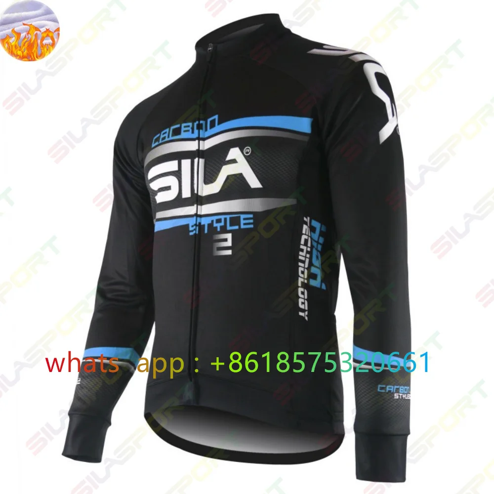 SILASPORT Cycling Jersey Long Sleeve Outdoor Man Winter Bicycles Enduro Quick Dry Jacket Bike Downhill Mtb Warm Fleece Clothing