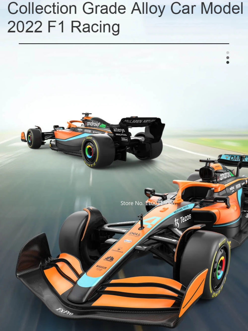 1:24 F1 MCL36 Alloy Car Model Metal Diecasts Toy Vehicle Racing