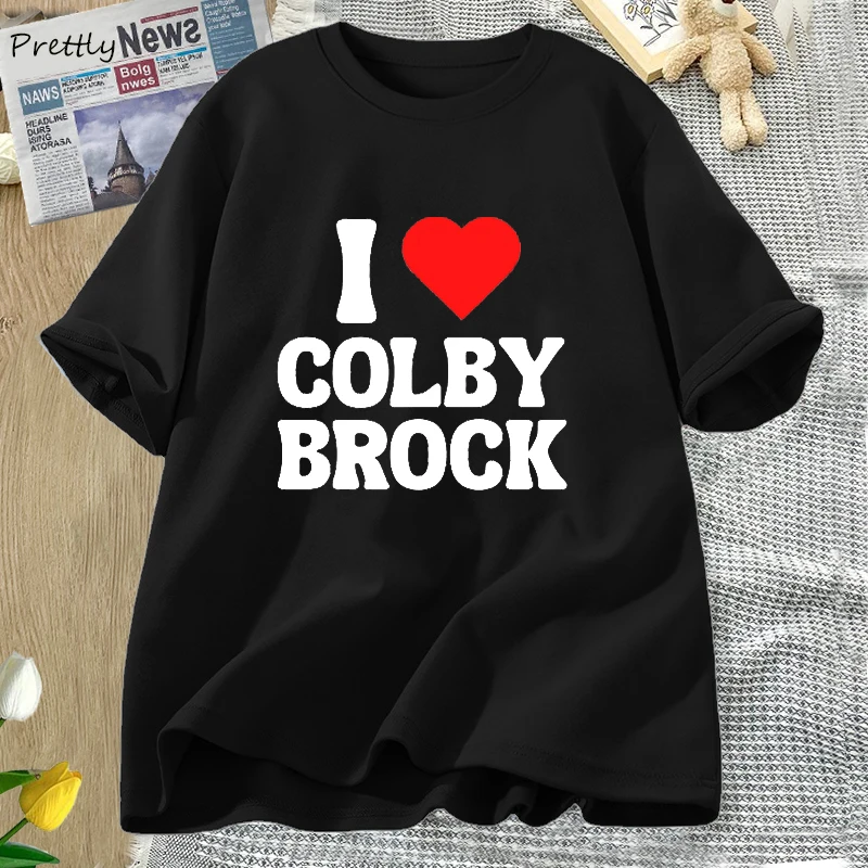 

Футболка женская хлопковая с коротким рукавом и надписью «I Love Herat Colby Brock Sam and Colby»