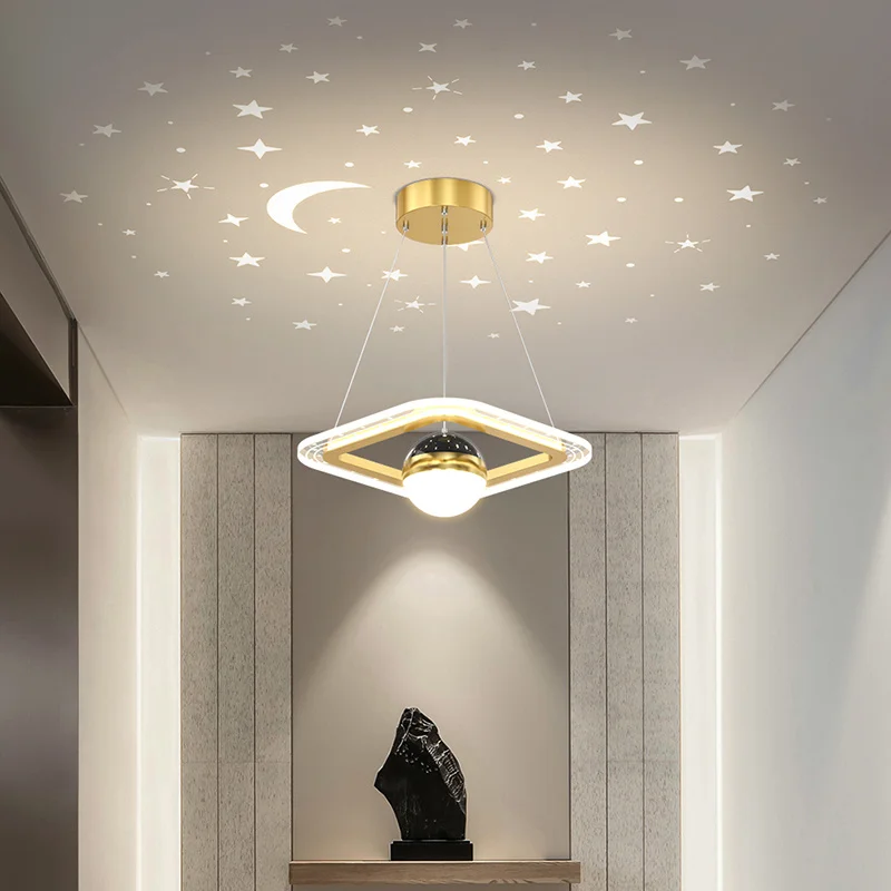 

Nordic Starry Aisle Entrance Pendant Lights Net Red Style Light Luxury Simple Balcony Stairs Corridor Bedroom Small Chandelier