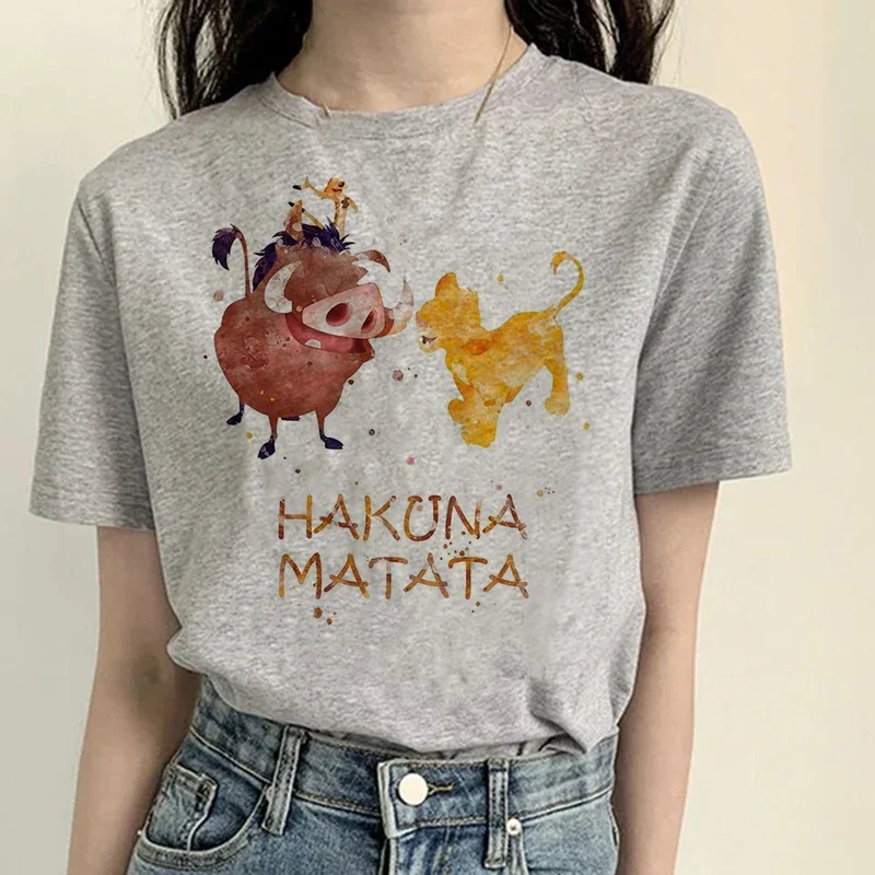 

Clothes Y2k T Shirt Harajuku 90s The Lion King T-shirt Funny Disney Hakuna Matata Tshirt Women Top Tees Female