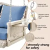 Upgraded Wicker Hanging Porch Swing Heavy Duty 900 LBS 3-Seat Outdoor Patio Swing Chair Bench for Adult w/ Hanging Chains 5