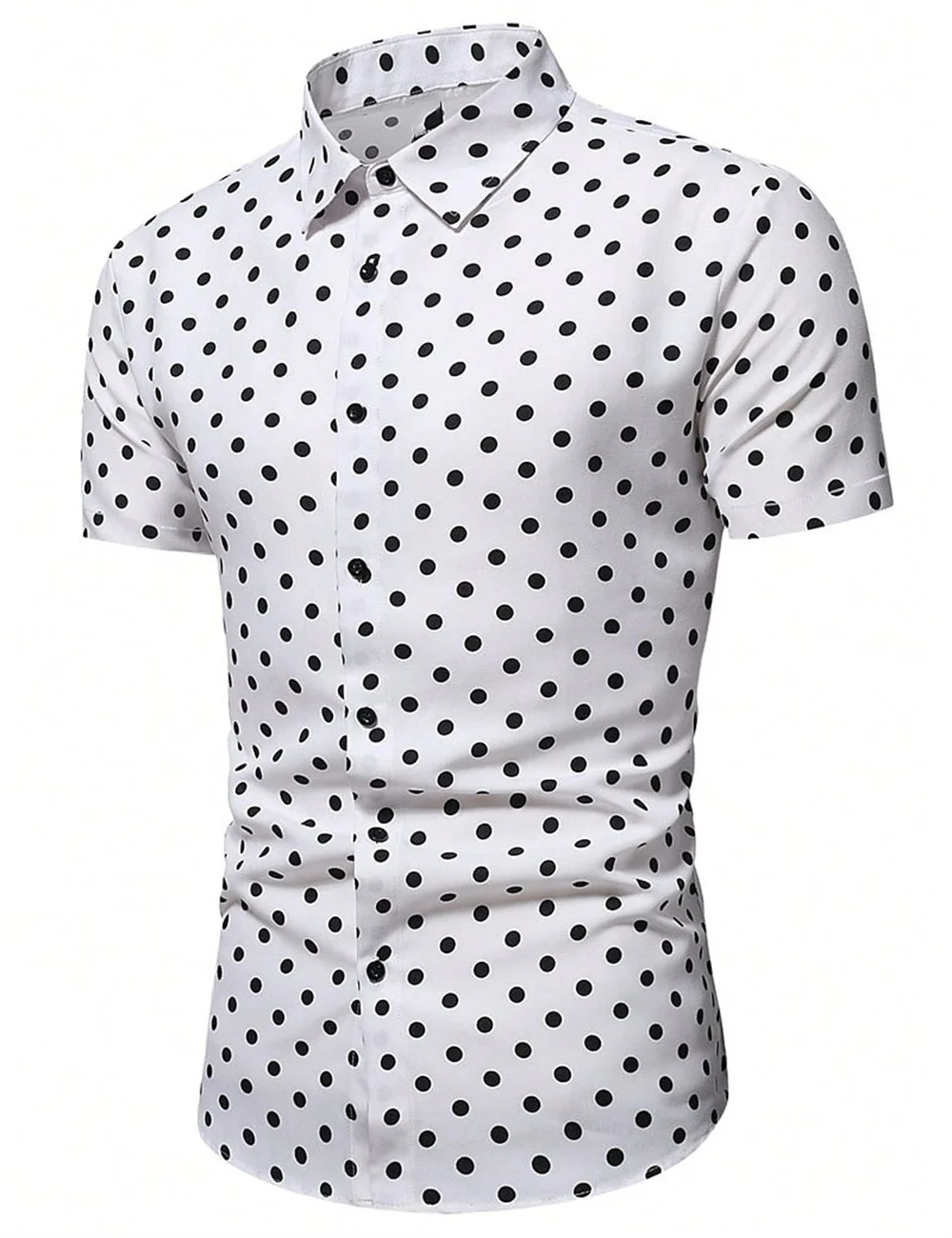 Men's Casual Spot Simplicity Shirt Summer Hawaiian Shirt Men Casual Short Sleeved Shirt For Men Clothing Breathable Shirts Tops 2
