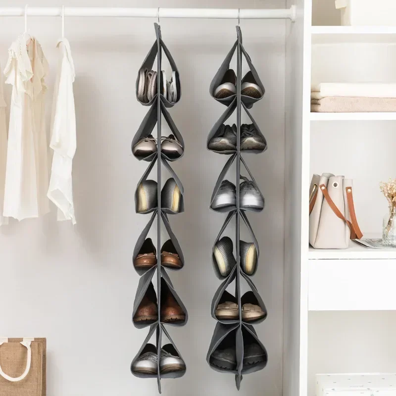 Shoe Storage Hanging Bag 12 Compartments Home Wardrobe