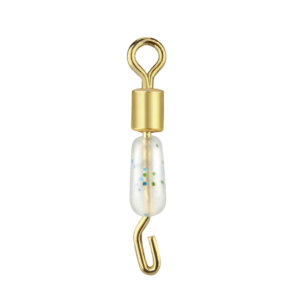 DNDYUJU 50pcs Ball Bearing Swivel Solid Rings Quick Fast Link Connector Fishing Hook With Hooked Snap Fish Accessories