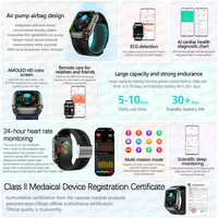 2025 AI Diagosis ECG Health Smart Watch Men Blood Pressure Lipid Uric Acid NFC Air Pump Airbag Health Smartwatches Women For IOS 2