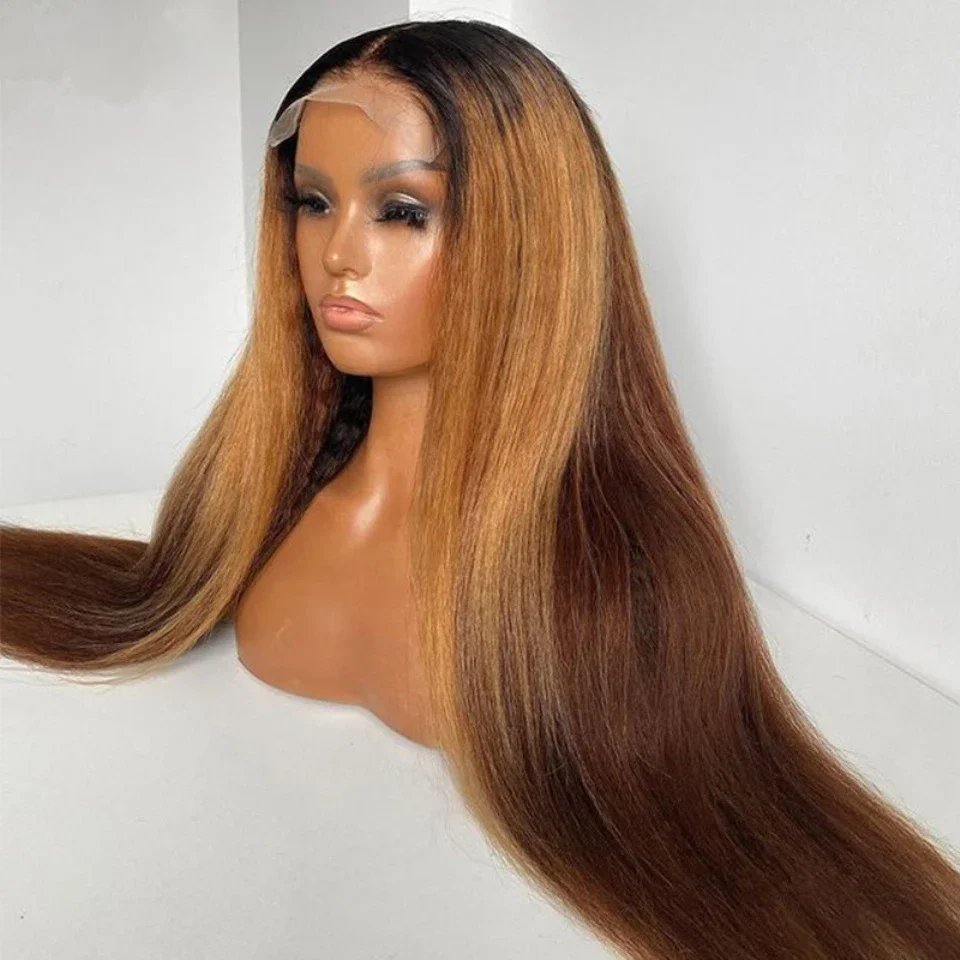 26inch-ombre-brown-180-density-long-yaki-kinky-straight-lace-front-wig-for-black-women-baby-hair-heat-resistant-glueless