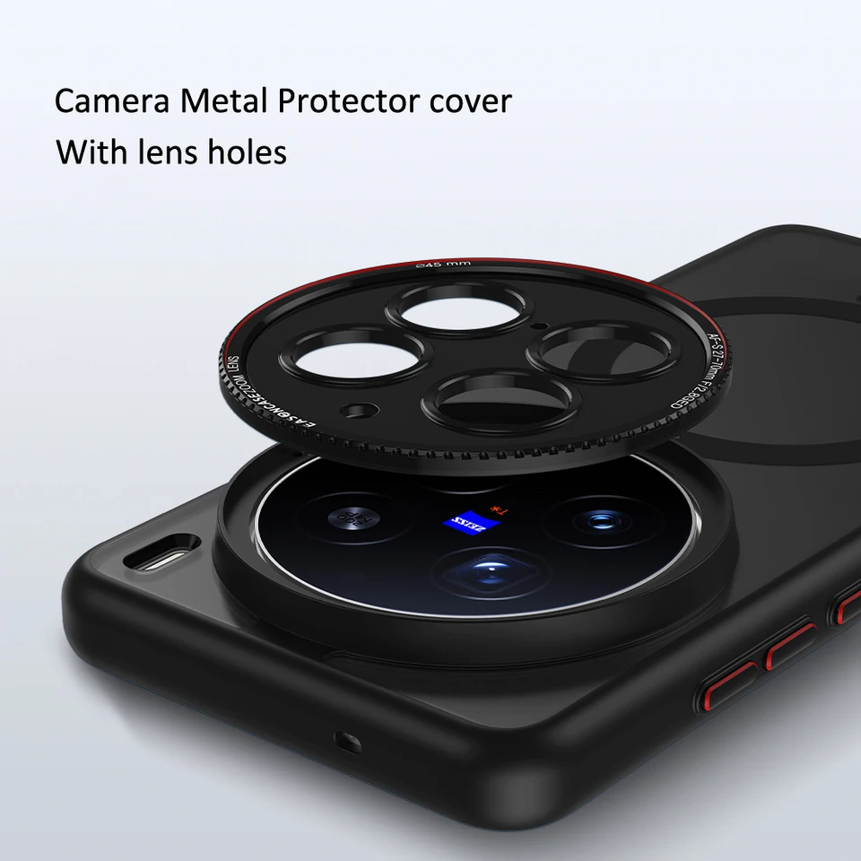 Custodia Magnetica Vivo X200 Alluminio Antiurto | Protezione Lenti Nero