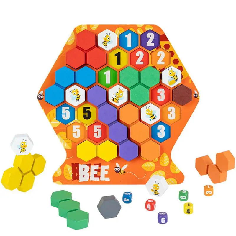 

Hexagon Wooden Puzzle Shape Pattern Block Brain Teaser Montessori Intelligence STEM Toys Educational Gift For Boys Girls