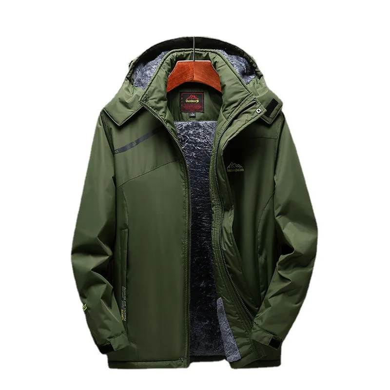 Ski Clothing Hardshell Outdoor Large Size Plus Pile Thick Mountaineering Clothing For Women And Men Couples Warm Ski Jacket