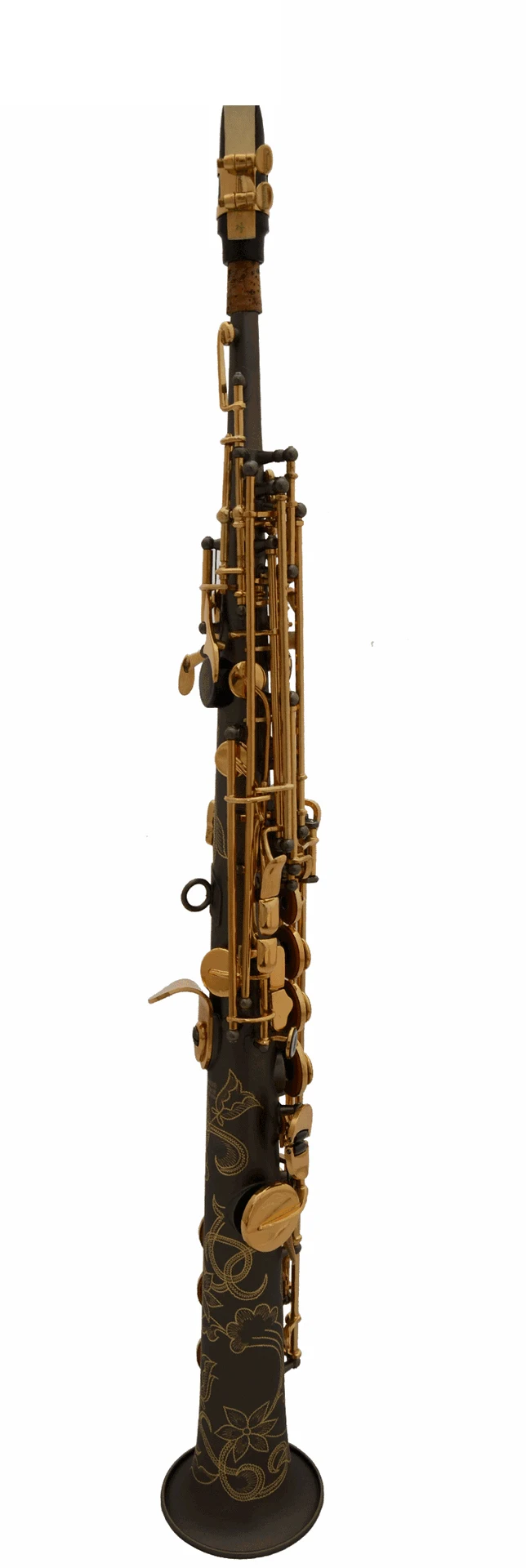 

Advanced professional soprano Bb matte black nickel gold key saxophone SAX