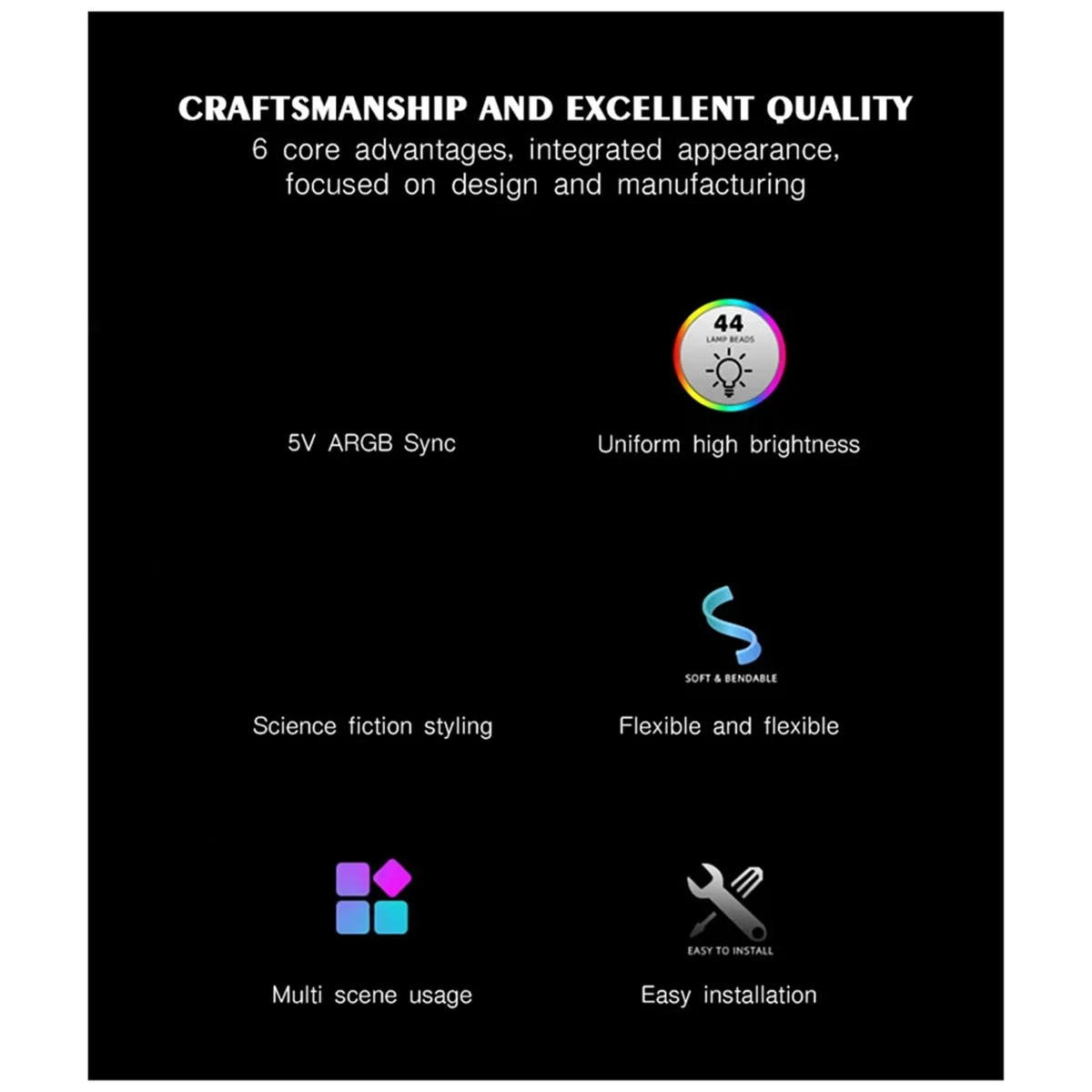 M07K RGB LED Strip ARGB Sync Board for Computer Power Supply ATX 24PIN GPU Graphics Card 8Pin Cable Case X8