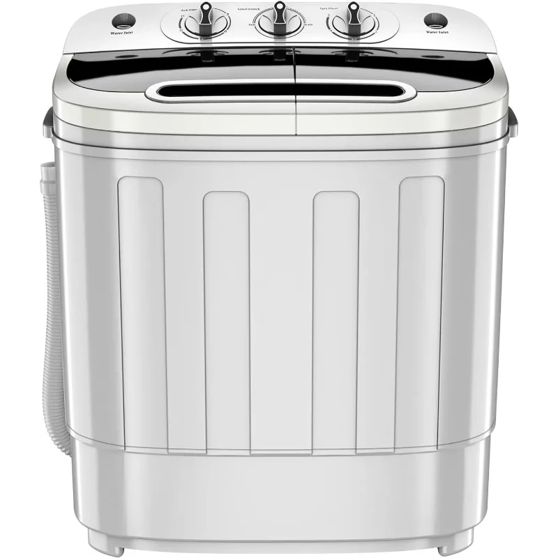 ZENY Portable Clothes Washing Machine Mini Twin Tub Washing Machine 13lbs Capacity with Spin Dryer,Compact Washer 3