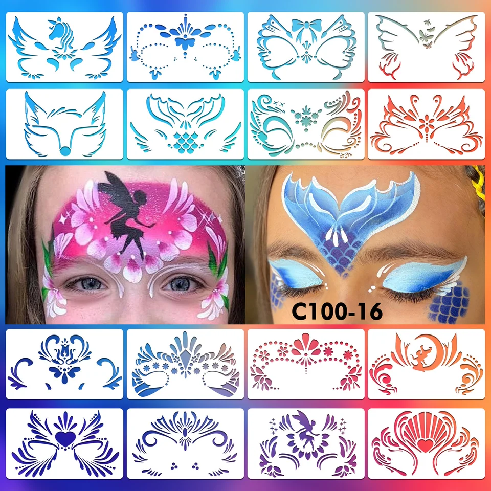 Set Di 5 Stencil Riutilizzabili Per Pittura Del Viso – Per Body Art, Halloween, Feste, Trucco E Tatuaggi Temporanei (Motivi Per Ragazzi)