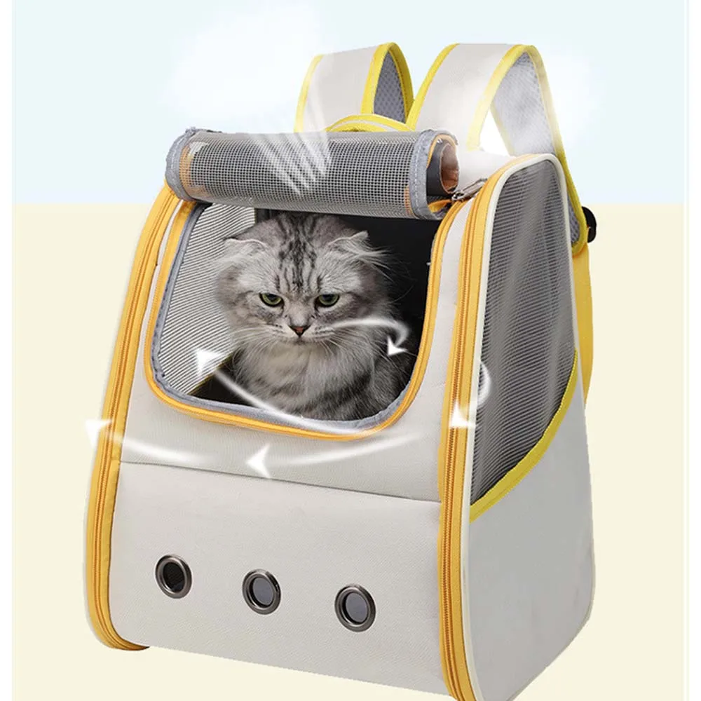 

Cat Carriers Bag Breathable Outdoor Travel Backpack for Cats Carrying Bag Pet Supplies Cat Backpack With Anti Breakaway Belt