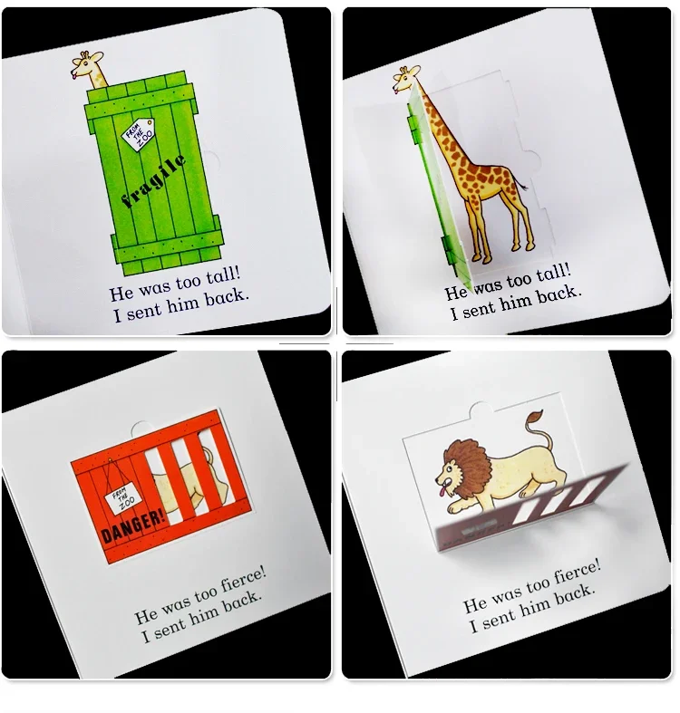 Funny Educational English Picture Cardboard Books for Kids Dear Zoo I Am A Bunny The Very Hungry Caterpillar Learning Toy 6