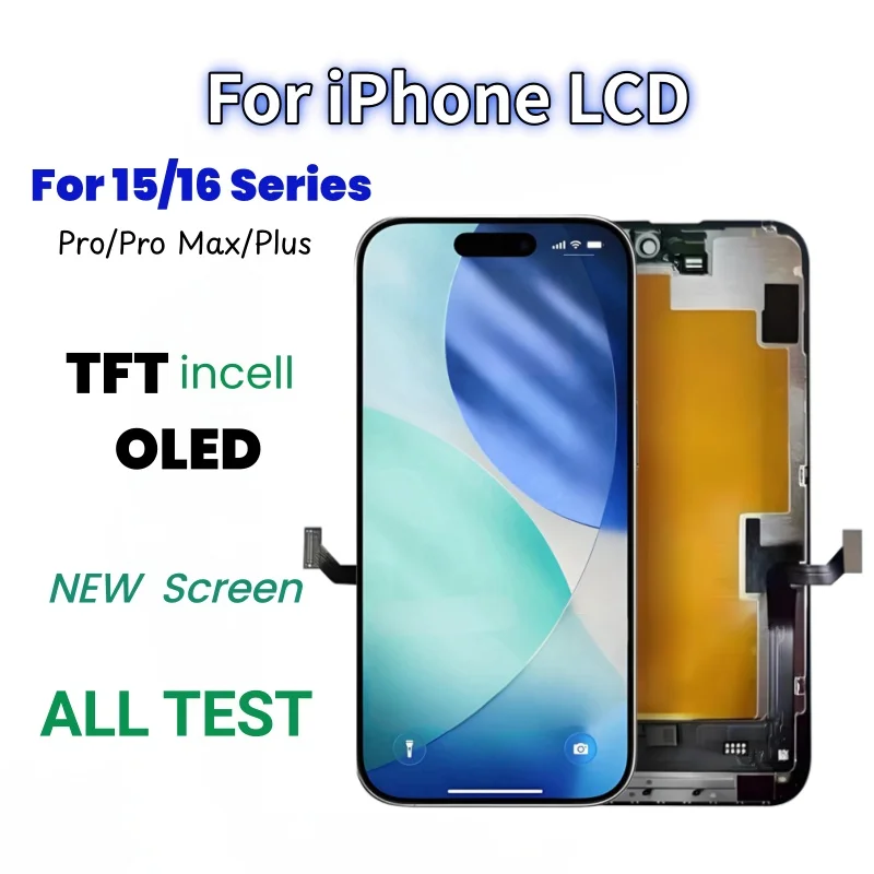 AAA+ Display For iPhone 16 Pro Max 3D Ture Tone TFT OLED LCD 15 Pro Max ...