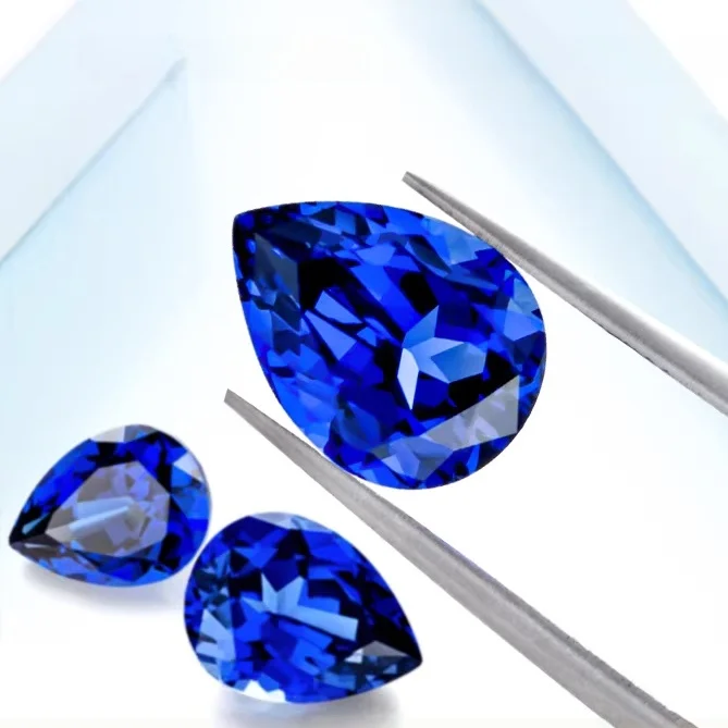 배 모양 실험실 재배 사파이어 루스 젬스톤 멀티컬러 2x310x14mm 반지, 쥬얼리 액세서리 제작, 선물용