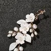 Freshwater Pearls Wedding Bridal Earrings White Porcelain Flower Women Drop Earring Handmade Jewelry 6