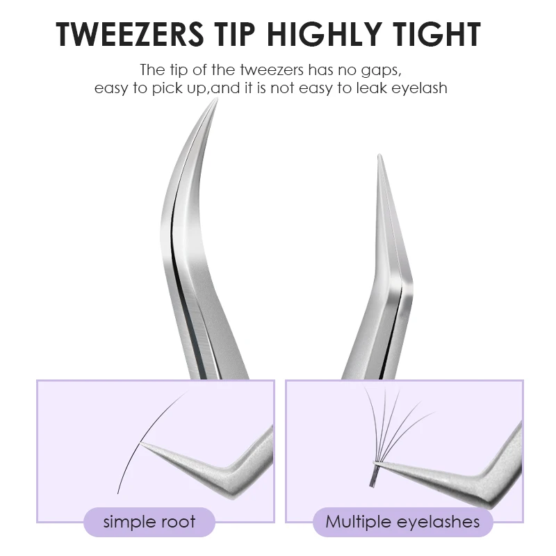 NATUHANA  Eyelash Extensions Tweezers Lash Artists High Precision Stainless Steel Superhard Anti-Static Tweezers Makeup Tools 3