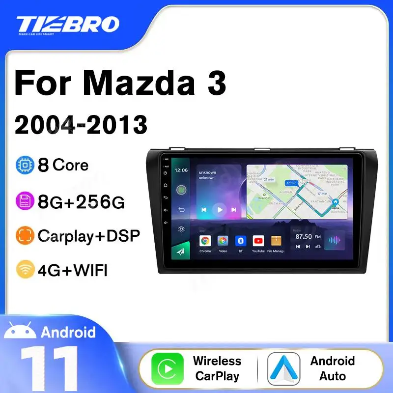 

Автомагнитола TIEBRO A07 Android 10 для Mazda 3 2004-2013, мультимедийный видеоплеер для Carplay, GPS-навигация, головное устройство, Авторадио без DVD