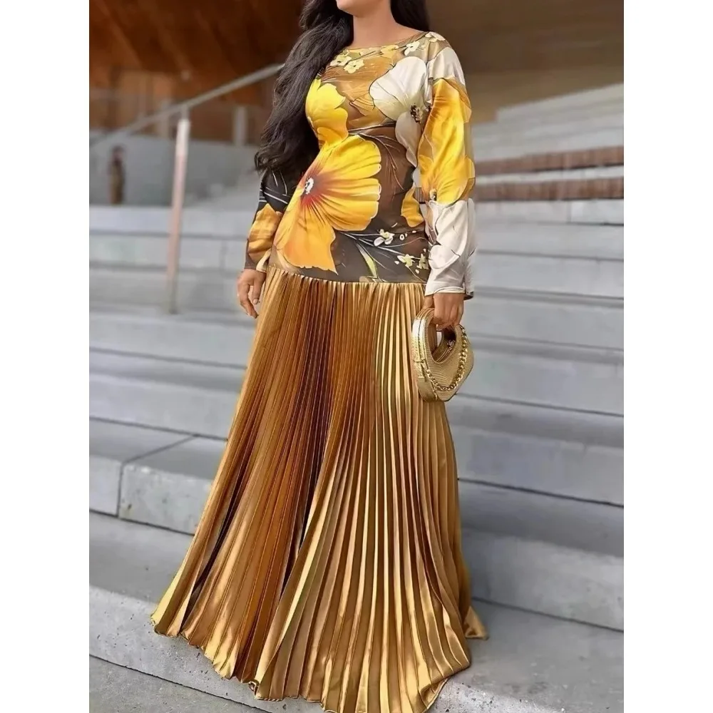 African Dresses For Women Elegant Spring Summer Long Sleeve Dashiki Maxi Dress Ladies Traditional African Clothing Fairy Dresses