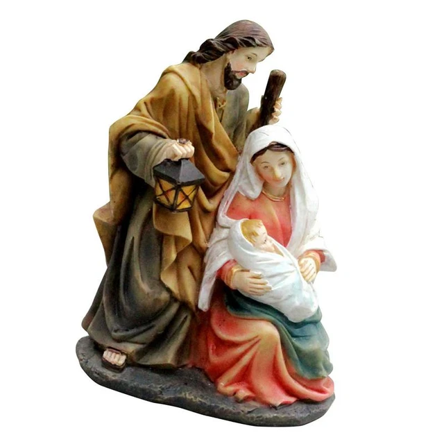 Statue Nativity Scene Set Baby Jesus Manger Christmas Crib Figurines  Miniatures Ornament Church Xmas Gift Home Decoration - Figurines &  Miniatures - AliExpress