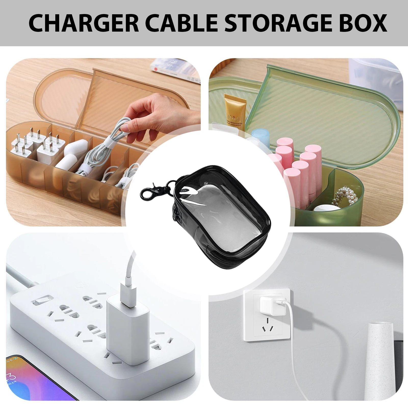 Transparent Mystery Box Cosmetic Bag Keychain Bag Storage Case Zipper Clear Makeup Bags Beauty Case Travel Make Up Organizer