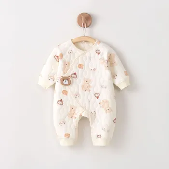 Abbigliamento per Neonati, Pigiami Primaverili e Autunnali, Indumenti in Puro Cotone di Classe A con Chiusura a Strappo, Tutine per Neonati, Biancheria Intima Invernale