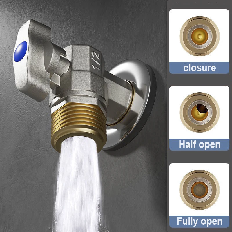 Brass hot and cold water inlet ball valve G1/2" bathroom kitchen sink stop valve toilet connection water pressure regulator inlet valve