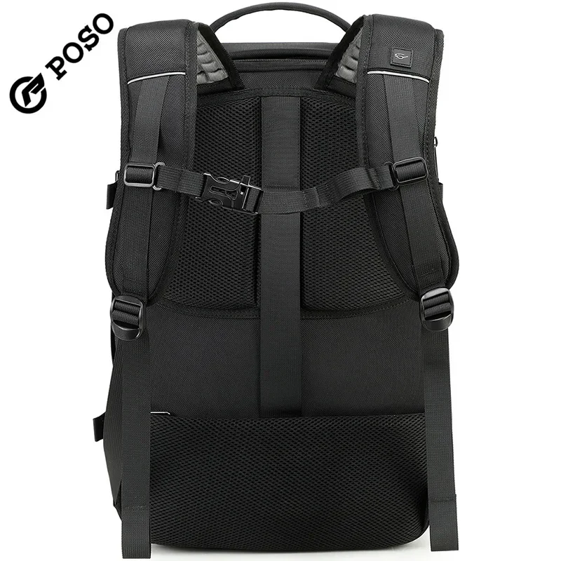 POSO Men Expandable Backpack For 17.3 inch Laptop Shockproof 35 L