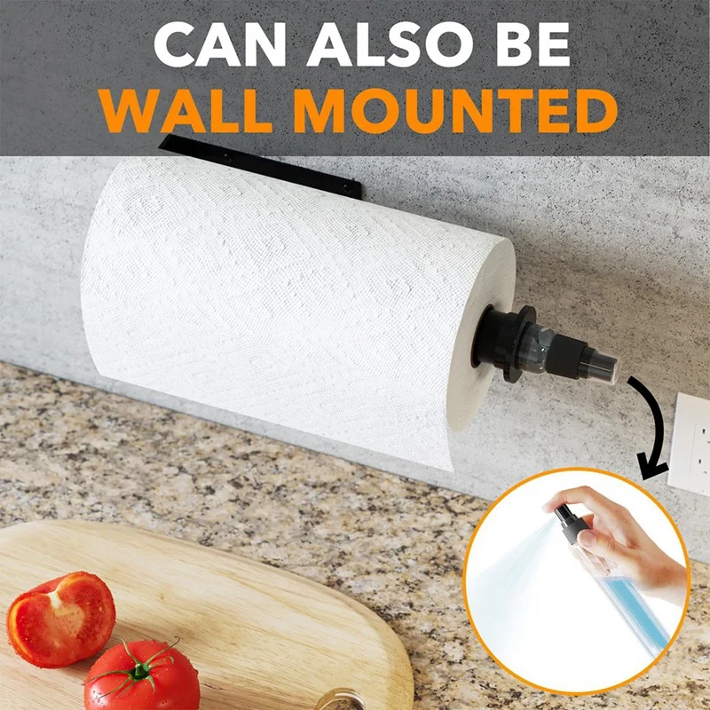 Paper Towel Holder With Spray Bottle Hanging Wall Mount Papertowels Roller for Kitchen And Bathroom paper towel holder