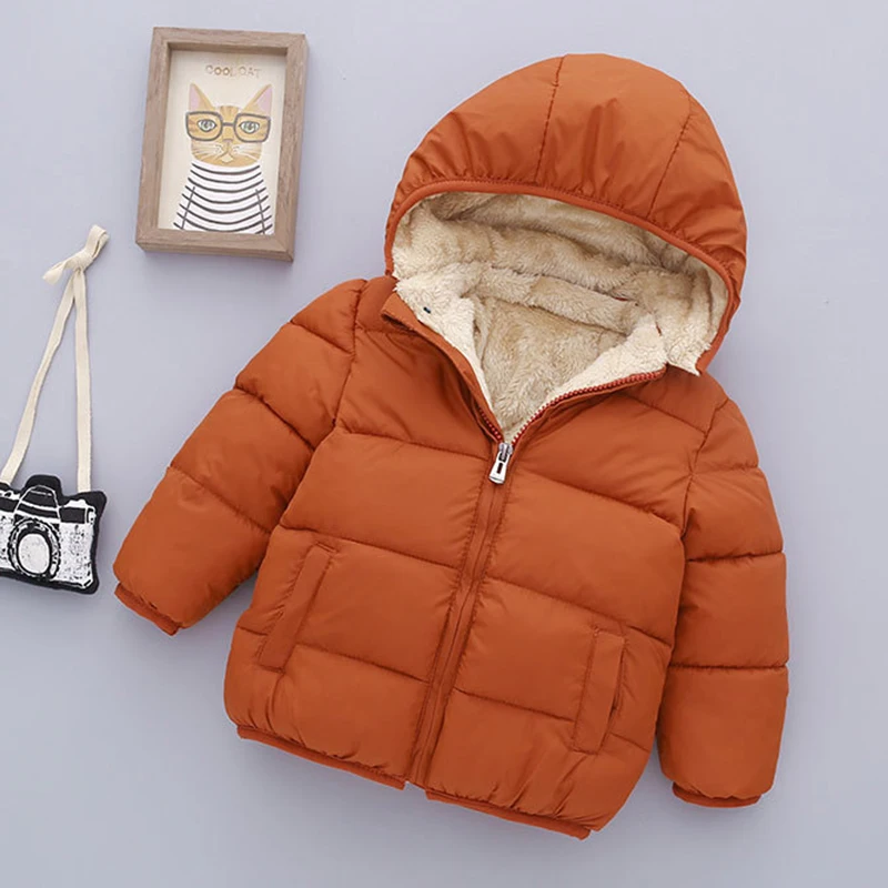 Winter Baby Kids Fleece Jacket For Children Cartoon Coats Autumn Boys Warm Hooded Down Jackets Girls Plush Warm Outerwear Down Jacket Children Jackets Girls Coat