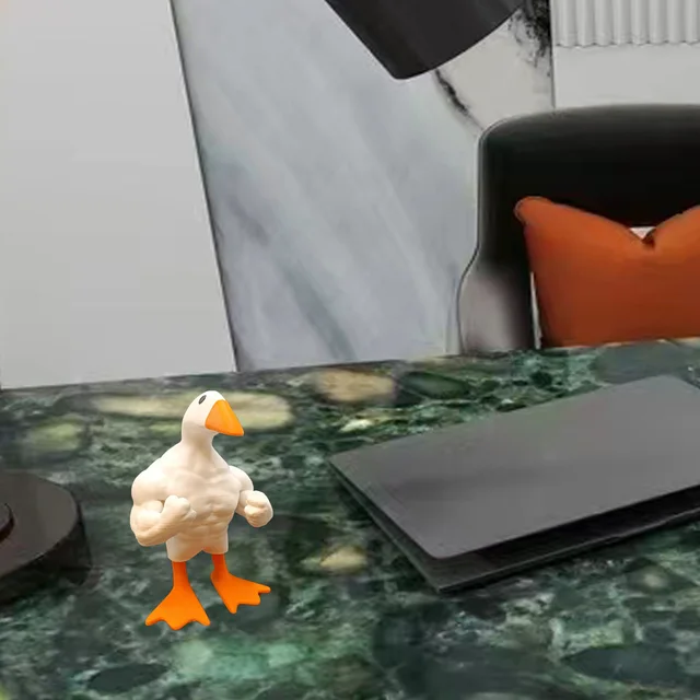 Statue de canard en résine, 1 pièce, ornement amusant, Sculpture artisanale, décoration 6