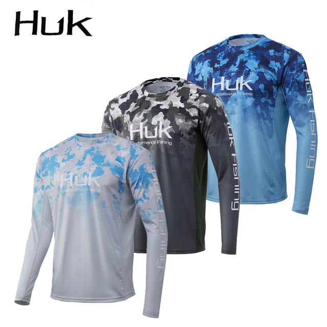 HUK Fishing Shirts Summer Long Sleeve Fishing Shirt Men