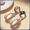 1PCSBaby Eating Training Soft Silicone Spoon and Fork Cutlery Toddler Learn To Eat Training Soft Fork Cutlery Children Tableware 1